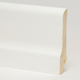Плинтус деревянный ламинированный Pedross белый гладкий сапожок 80х20
